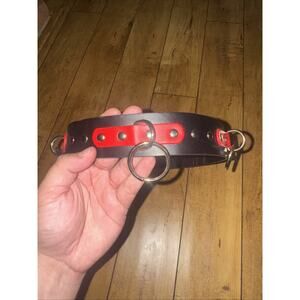 Hot Topic Red Black Punk Goth Emo O-Ring Belt XS Alternative Y2K Scene Style